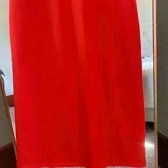 Nordstrom Open Edit Scoop Neck Orange Bodycon Midi Tank Dress Women's Small NWT - Picture 6 of 7